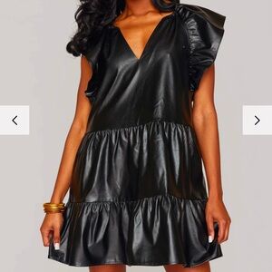 Ronnie Ruffle Short Sleeve dress. NWT. Black